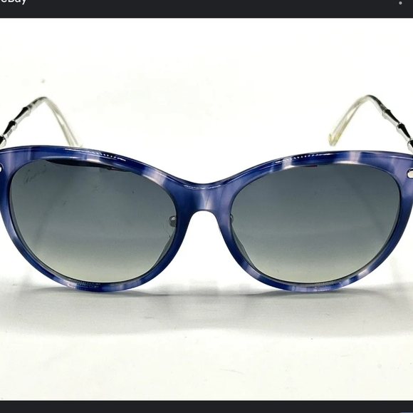 Gucci Sunglasses Blue Silver Cat Eye Frames Polarized - Picture 6 of 6